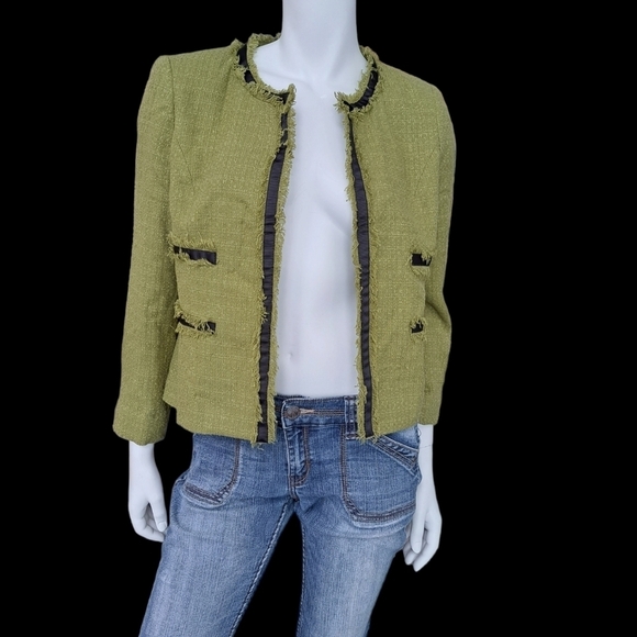 Jules & Leopold women's jacket green tweed womens size 8 blazer - Picture 2 of 16